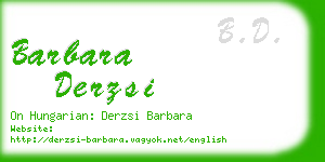 barbara derzsi business card